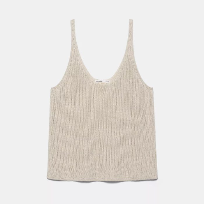 Purl knit strappy top